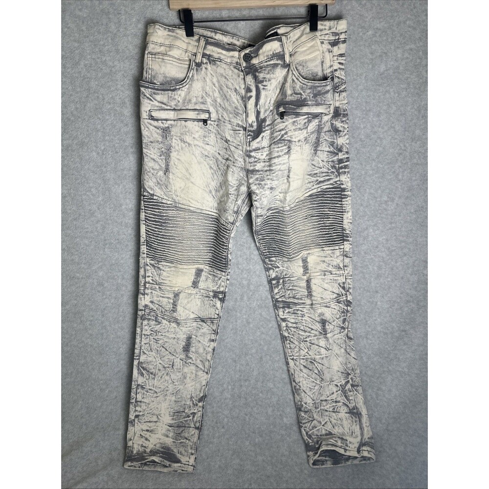 Waimea Skinny Fit 38x30 Vintage Retro Bleach Washed Skater Edgy